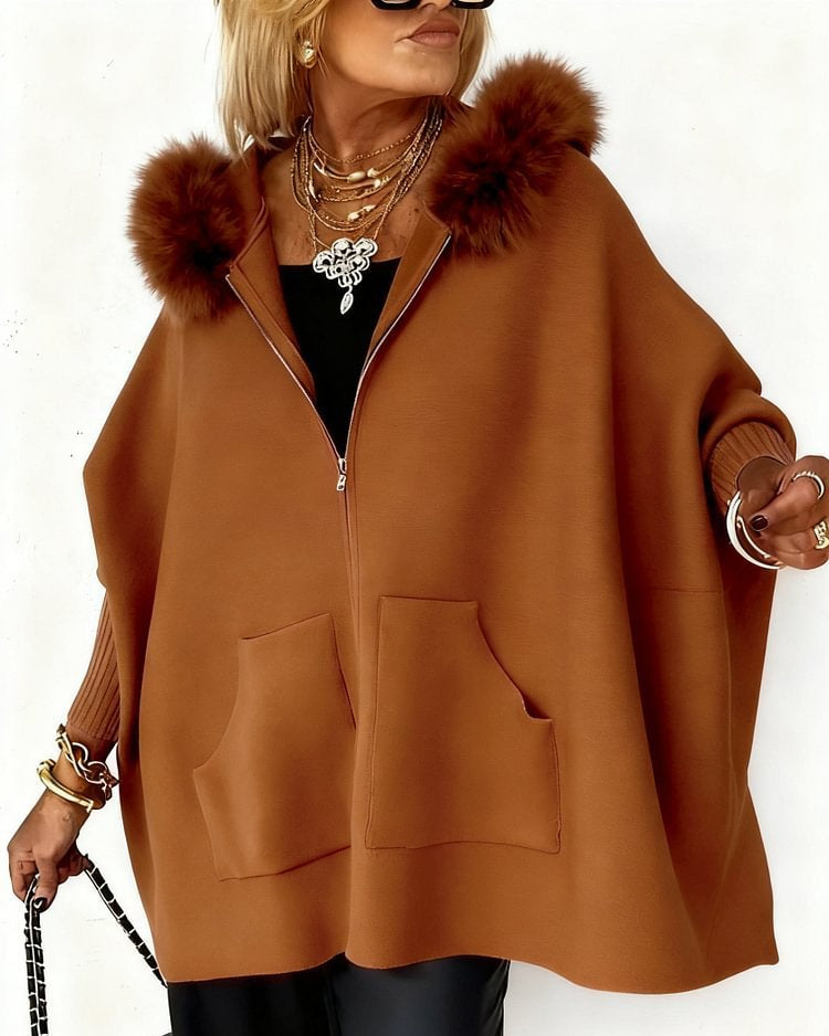 Gilet à Capuche Plush – Chaud & Zip