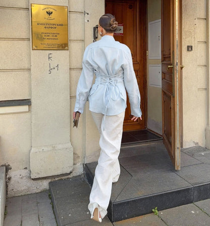 LÉA — Chemise Fluide à Col Noué