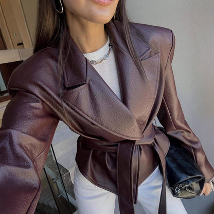 Valéria – Veste en Cuir PU Intemporel