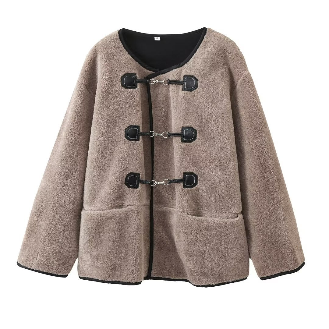 Manteau en laine chenille rétro
