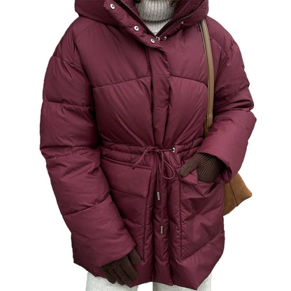 Veste en coton à capuche rouge vin