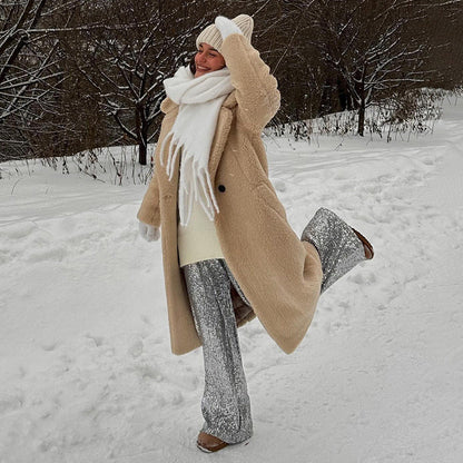 Manteau en  cachemire à boutons longs