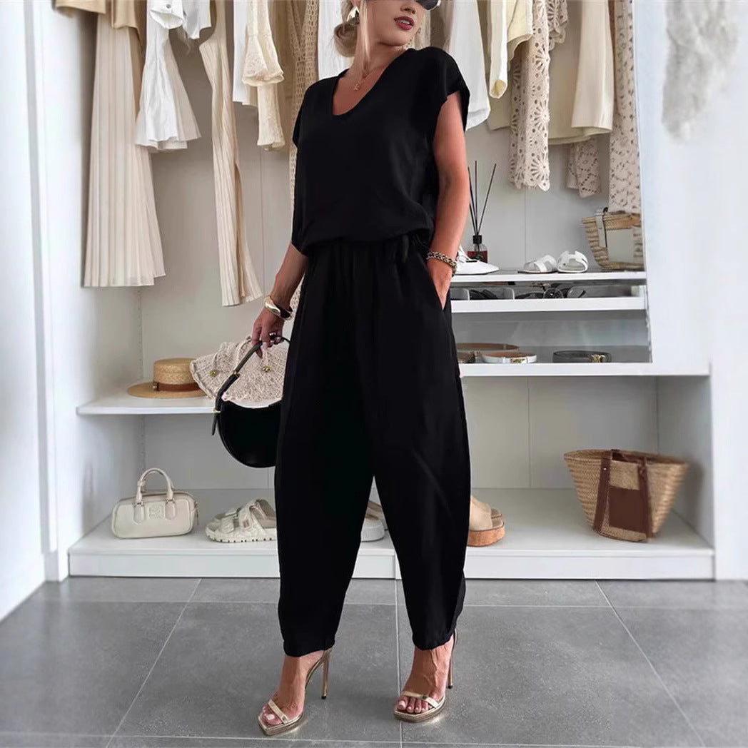 Ensemble Femme – Haut Raglan & Pantalon Soie Glacée