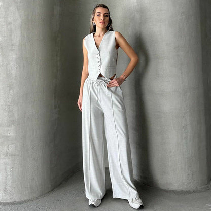 Ensemble Femme Élégant – Top & Pantalon
