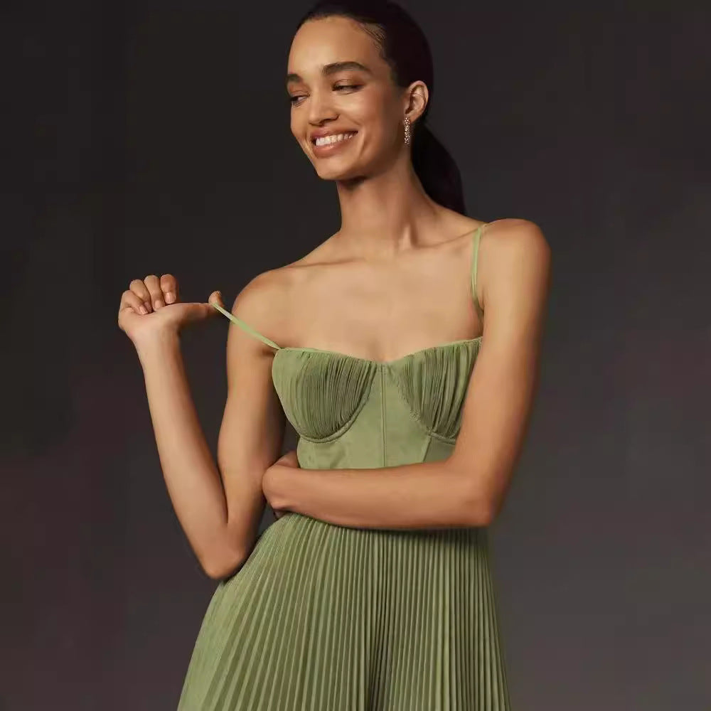 OLIVÉRA — Robe Longue Plissée Élégante