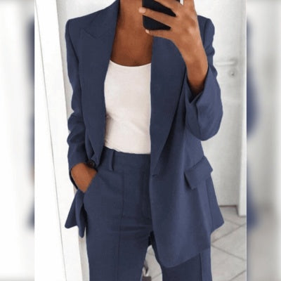Look Femme Élégant – Blazer & Pantalon Ajusté