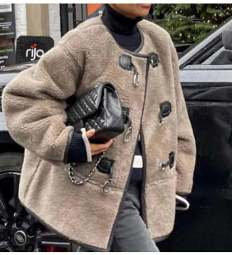 Manteau en laine chenille rétro