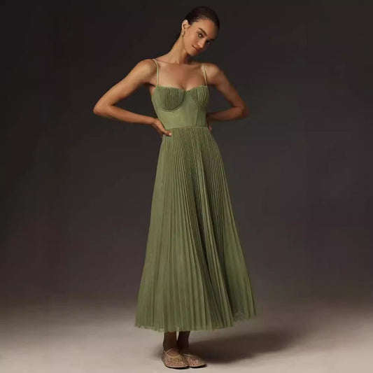OLIVÉRA — Robe Longue Plissée Élégante