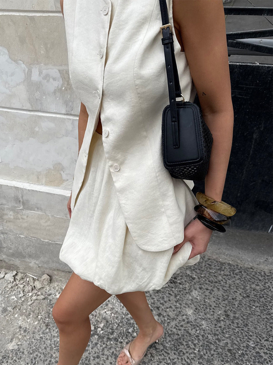 LINA — Ensemble Veste Sans Manches & Jupe Boule