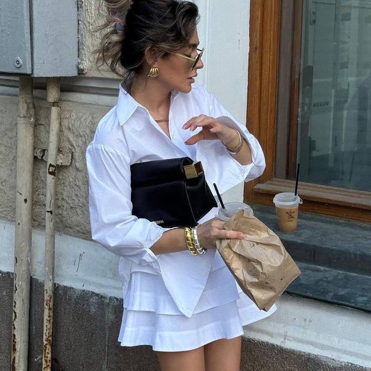 Ensemble Chic Femme – Chemise & Jupe Courte