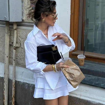 Ensemble Chic Femme – Chemise & Jupe Courte