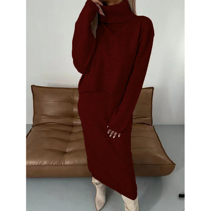Ensemble 2 Pièces – Pull Col Roulé & Robe