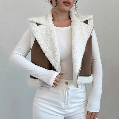 Gilet en laine d'agneau avec fourrure