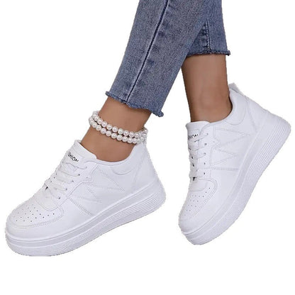Baskets compensées blanches pour femmes