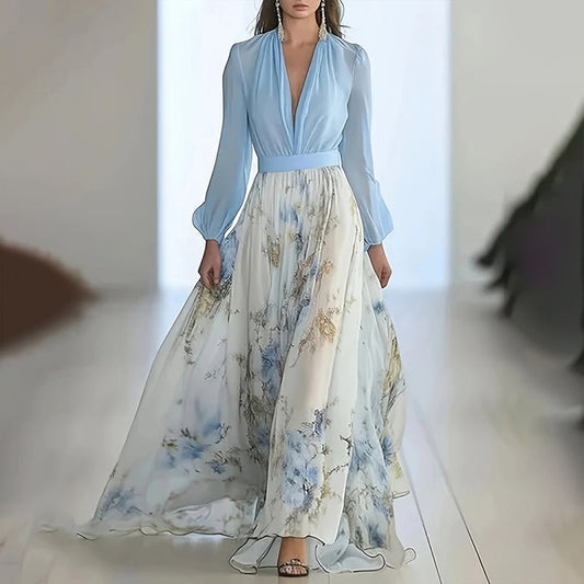 AZURÉA — Robe Longue Fleurie Élégante