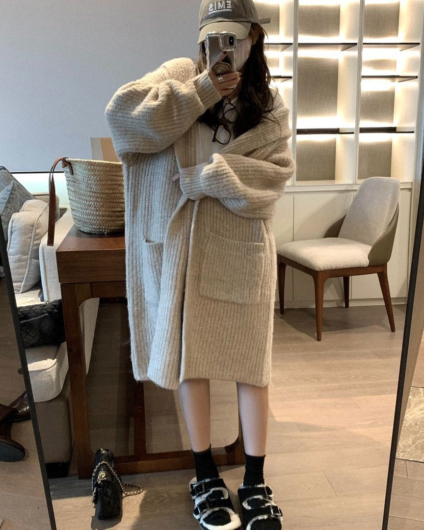 Veste pull ample à capuche