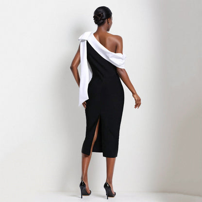 NORELYA — Robe Élégante Contrastée