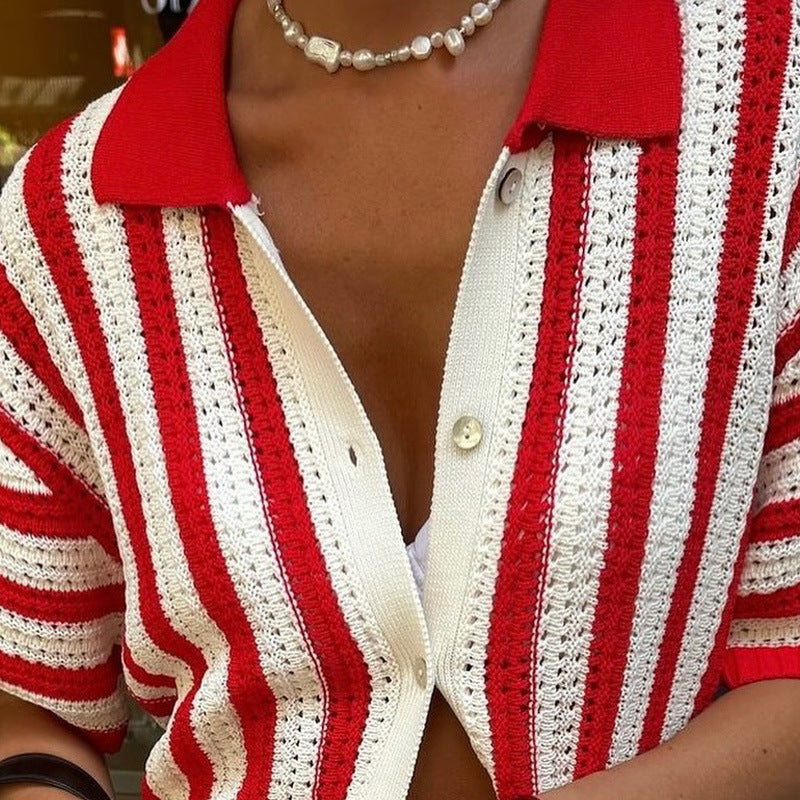 Chemise Rouge à Manches  – Coupe Large