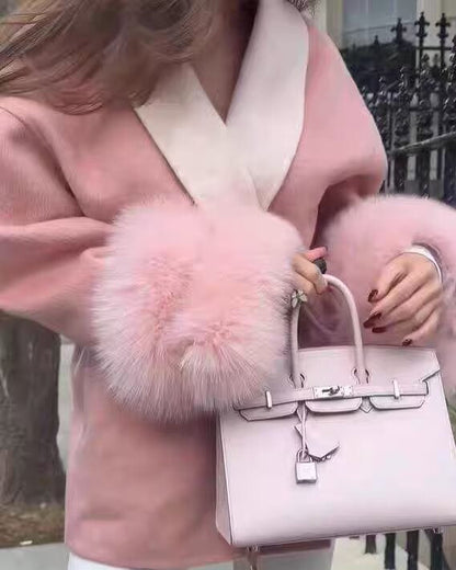 Manteau en laine à ceinture décontractée