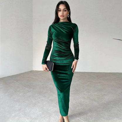 ÉMÉRALIA — Robe Velours Élégante