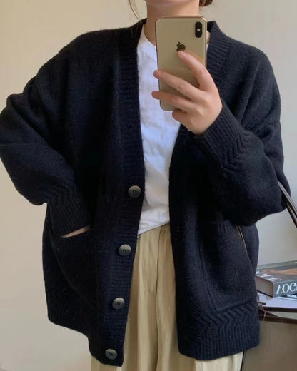LUNORA — Cardigan Loose à Poches