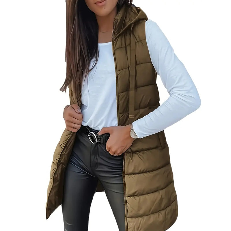 Gilet sans manches à capuche