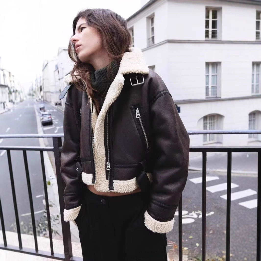 Jacket court décontracté à double face