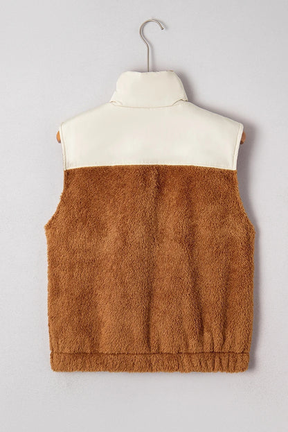 Gilet en laine à col montant