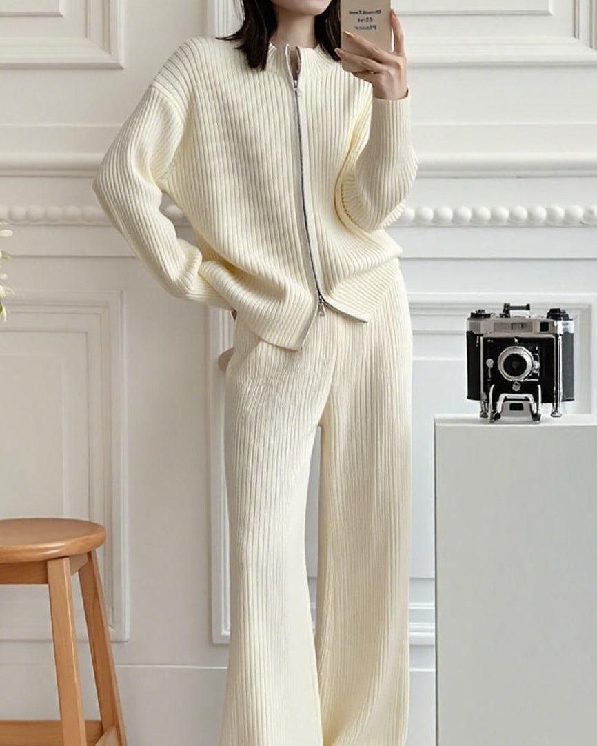 LINEA — Ensemble Tricot Rayé & Pantalon