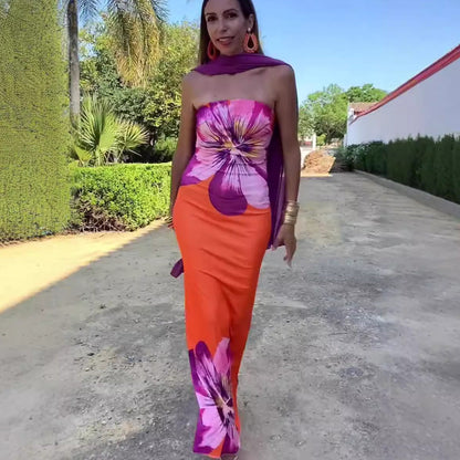 Robe Sexy Femme – Col Halter et Fente