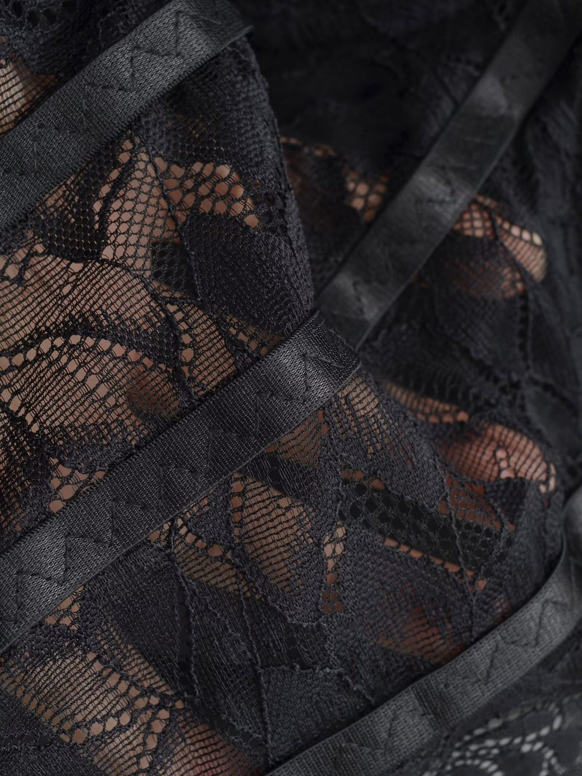 VÉRANIA — Body Corset en Dentelle Noir à Manches Longues