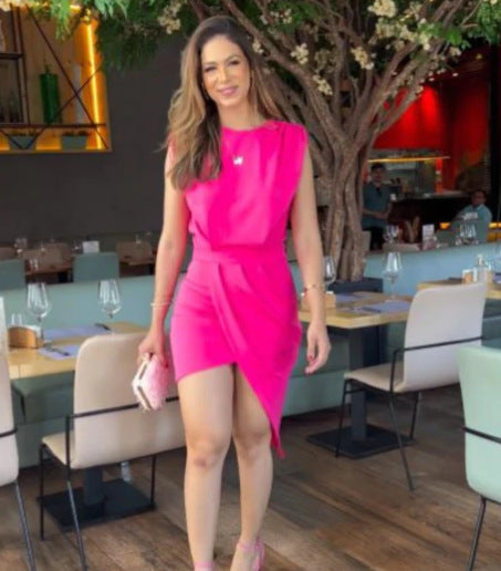 RUBÉLIA — Robe Élégante Rouge Satinée