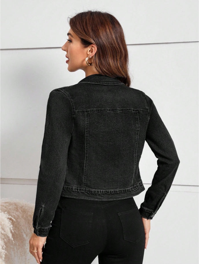 Velyra – Veste Denim Courte Ajustée