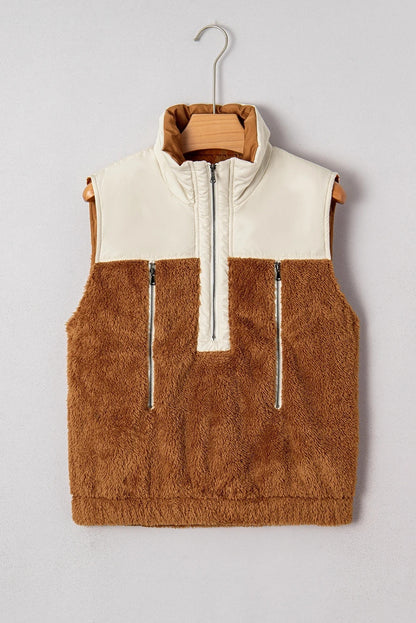 Gilet en laine à col montant