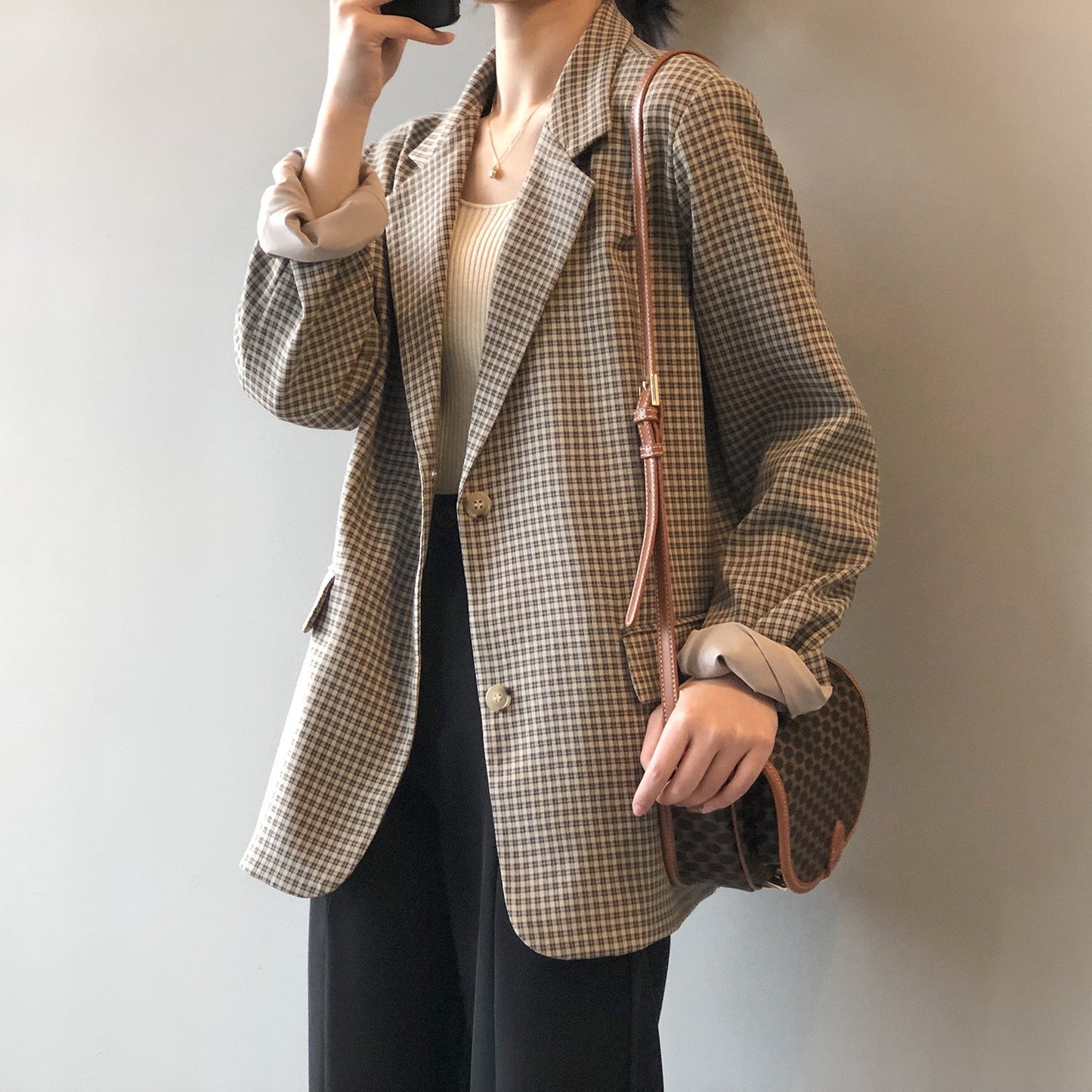 MARIVEL — Blazer à Carreaux pour Femme
