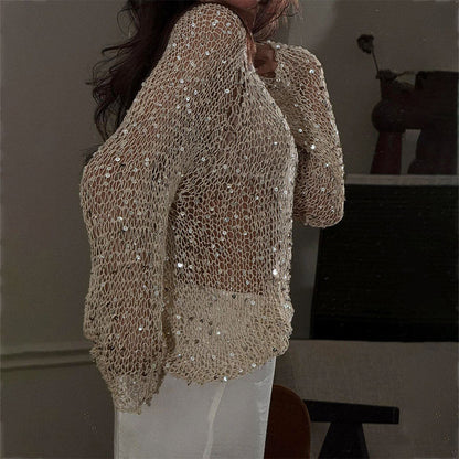 Haut Femme Festif – Sequins Ajourés
