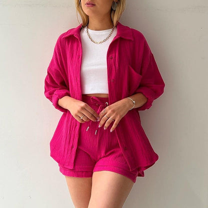 chemise Chambray à manches longues et short