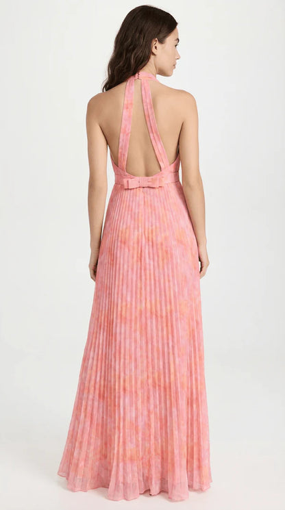 ROSÉLIA — Robe Longue Plissée Rose