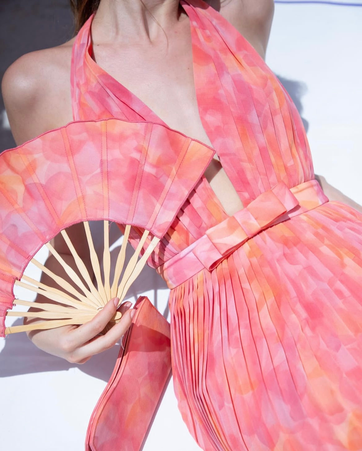 ROSÉLIA — Robe Longue Plissée Rose
