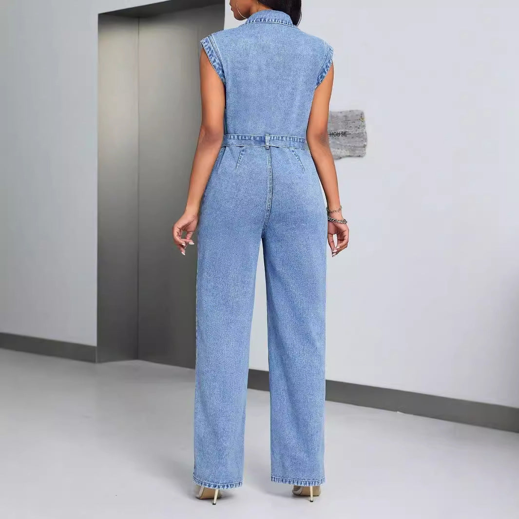 Jurelia – Combinaison Denim sans Manches