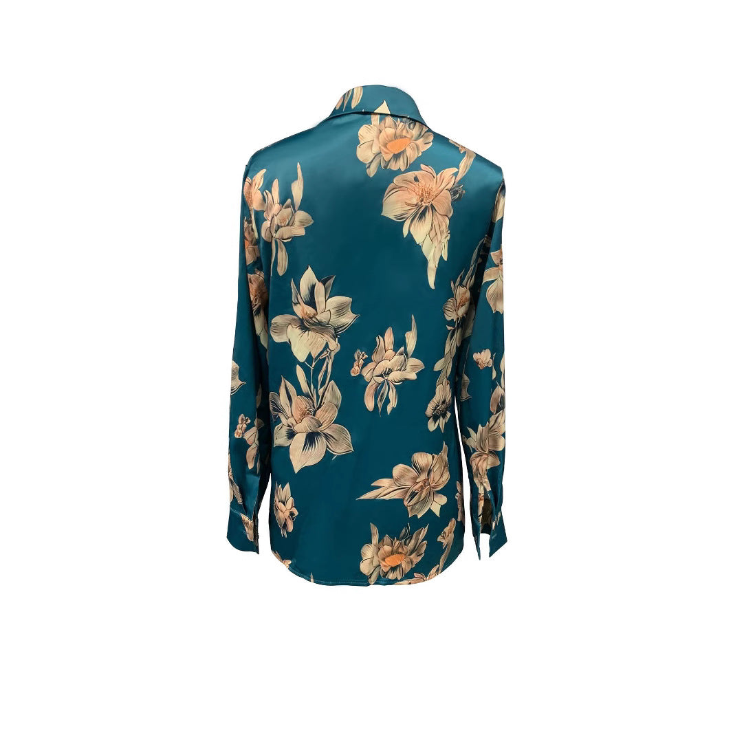 Top Femme Bleu Marine – Fleurs & Look Décontracté