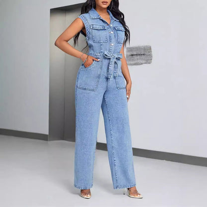 Jurelia – Combinaison Denim sans Manches