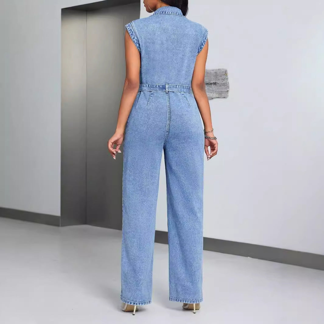 Jurelia – Combinaison Denim sans Manches