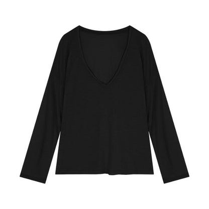 Top Femme – Manches Longues, Couleur Unie