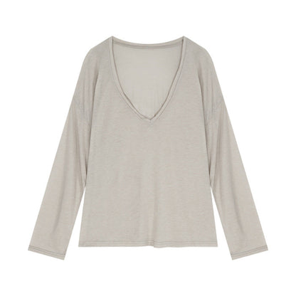 Top Femme – Manches Longues, Couleur Unie