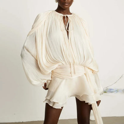 CHLOÉ — Robe en Soie Satinée à Volants