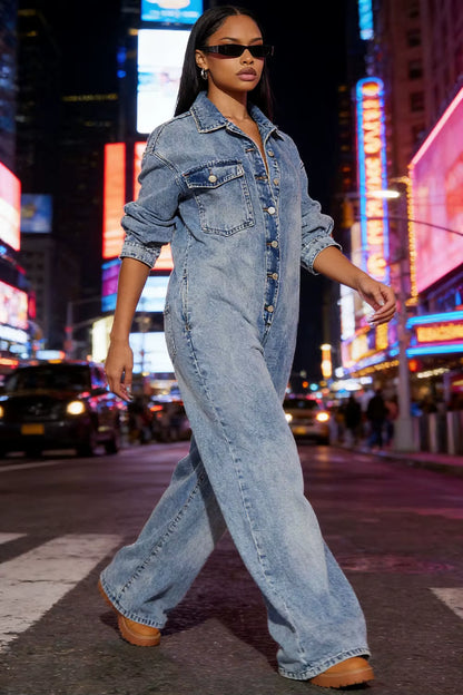 ADELE — Combinaison en Jean Oversize