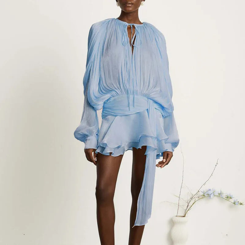 CHLOÉ — Robe en Soie Satinée à Volants