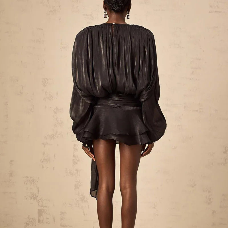 CHLOÉ — Robe en Soie Satinée à Volants