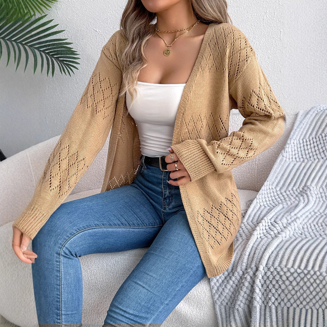 Cardigan Léger Femme – Style Lanterne Ajouré